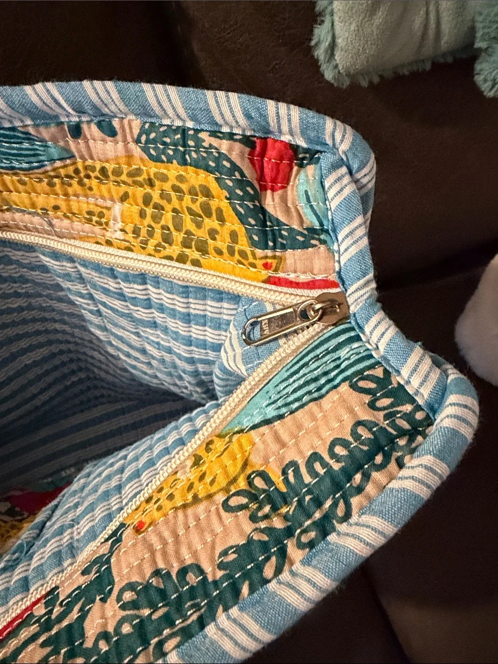 Karma Highway Quilted Cotton Tote Bag - Vibrant Floral Botanical Print